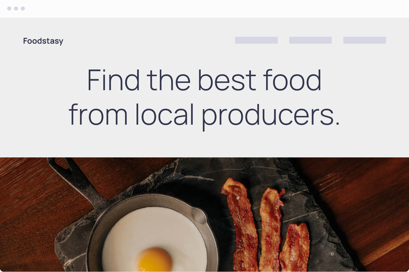 Browser mockup of a fast food restaurant website