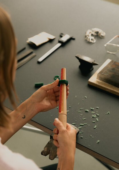 Artisan crafting a piece of furniture