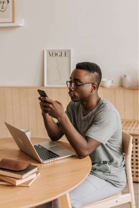 Person looking at the phone